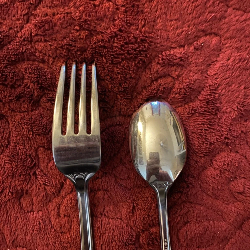 Elegant Silver Fork and Spoon Set. International 18/10. Excellent condition.